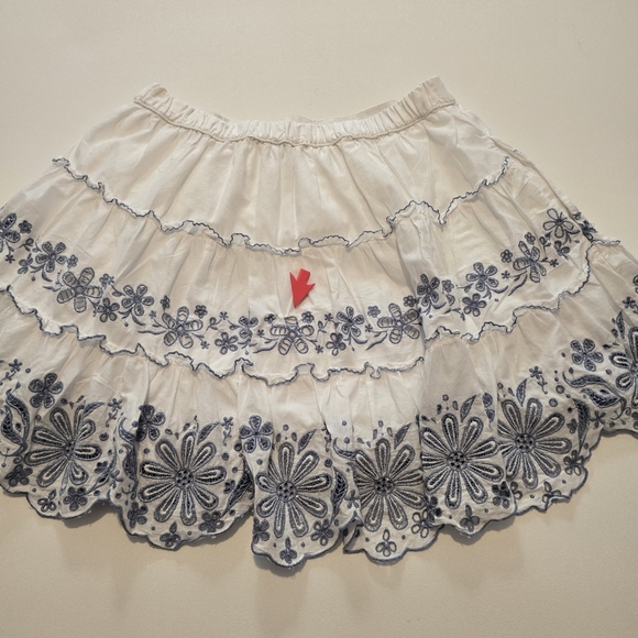 kate spade new york Floral Embroidered Tiered Mini Skirt Size S - Picture 9 of 10